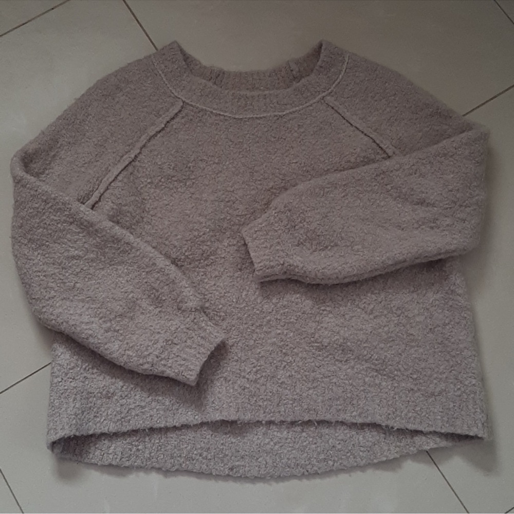 aerie Plush Crewneck Sweater in Light Mauve